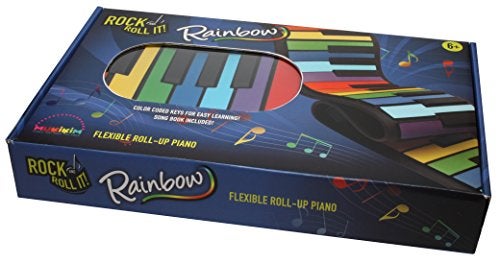 MUKIKIM Rock and Roll It - The Original Rainbow Piano. Roll Up Flexible Piano Keyboard for Kids / Beginners. Portable 49 Keys Silicone Pad. Play-by-Color Songbook Included! - Image 4