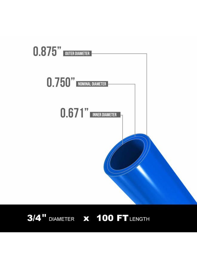 Supply Giant أنبوب بكس-أ 3/4 بوصة × 100 قدم - أنبوب بكس غير حاجز للمياه الصالحة للشرب، أنبوب مياه مرن أزرق - Image 3