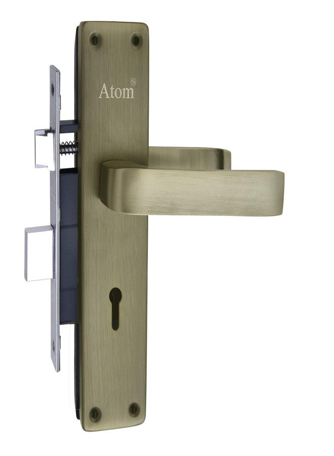 Atom Main Door Mortise Lock with Handle,Bedroom, Bathroom, Kitchen Brass Antique Finish | 3 Keys | 6 Lever Double Stage Lockset for House Hotel Office(803KY) - Image 2