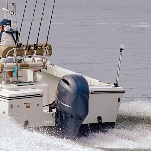 Besramtic Stern Light Anchor Light LED Marine Boat Navigations Lights Pole USCG 2 NM All Round White Removable 2 Pin 10-24 Volt 24 Inches (Plug In Angled Base) - Image 2