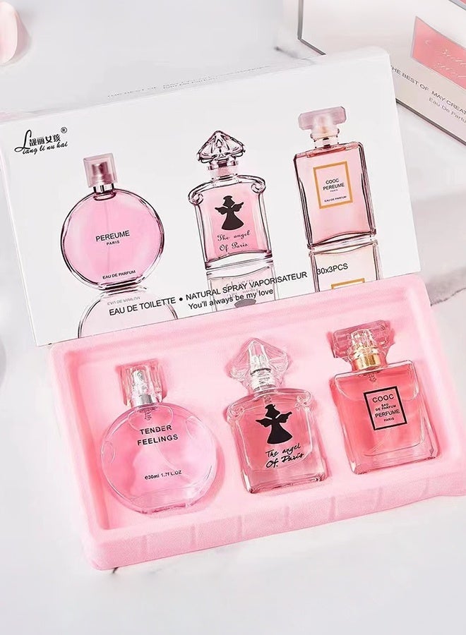 MARK HIM 3PCS Women’s Eau de Toilette Gift Set, 30ml Each Floral Fruity Woody Scent Collection, Long-Lasting Fragrance Sampler Kit, Portable Travel Size Perfume, Luxury Gift for Birthday, Valentine’s Day, Anniversary - Image 1
