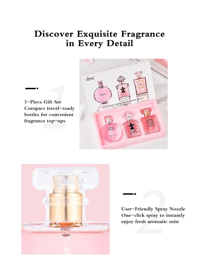 MARK HIM 3PCS Women’s Eau de Toilette Gift Set, 30ml Each Floral Fruity Woody Scent Collection, Long-Lasting Fragrance Sampler Kit, Portable Travel Size Perfume, Luxury Gift for Birthday, Valentine’s Day, Anniversary - Image 5