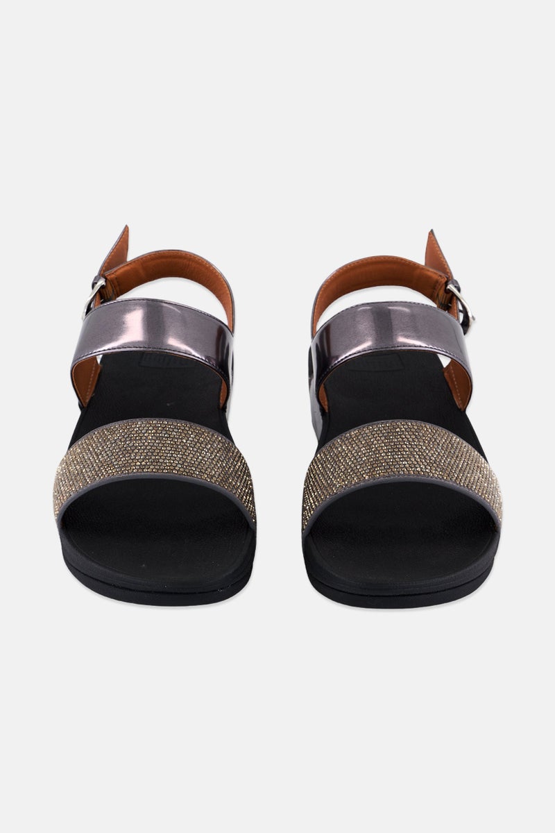 FitFlop Women Ritzy Adjustable Buckle Sandal, Dark Grey/Black - Image 4