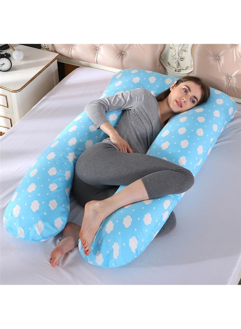 Bluejw U-Shaped Full Body Pregnancy Cotton Pillow 80x155cm  - Image 1