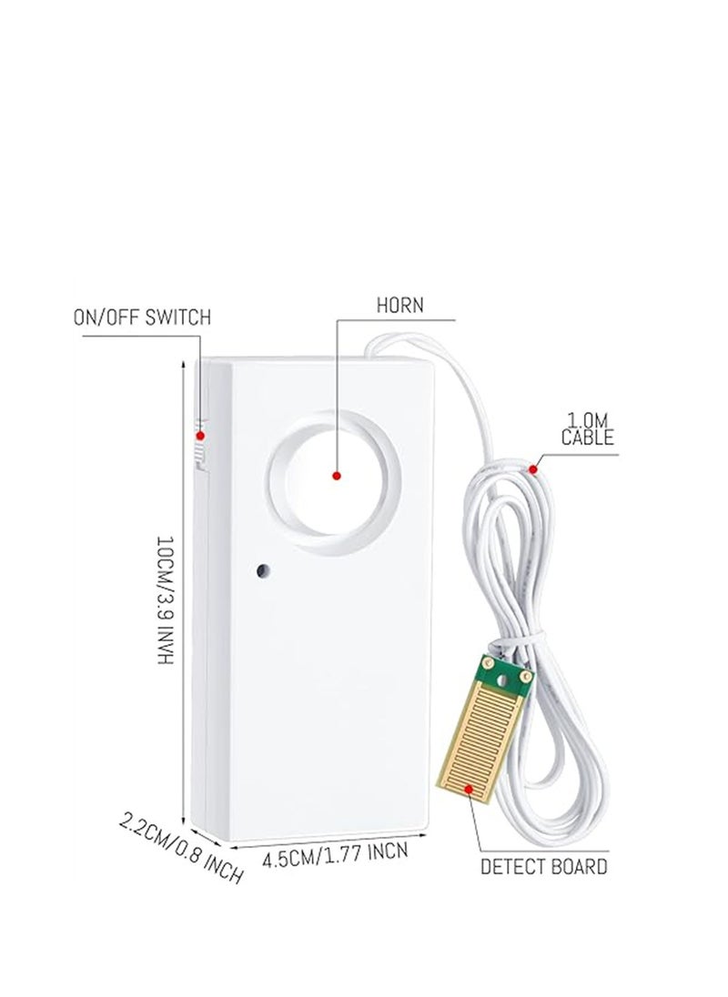 Water Leak Detector, 120dB Water Leak Alarm 9V Battery Sensor Alarm, Flood Sensor Water Detector Sensor Overflow Security Alert, for Home Basement Kitchen Garage Bath Tub Sink, White, 3 Pcs