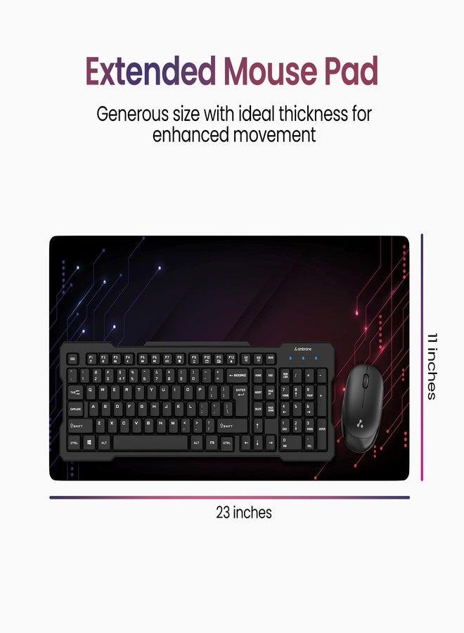 Ambrane Desk Mat 23 x 11 inches for Gaming Mouse Pad, Computer Laptop, Keyboard Mouse Pad, Notebook, MacBook, for Office & Home with Stitched Edges, Non-Slip Rubber Base, Waterproof Surface - Image 2