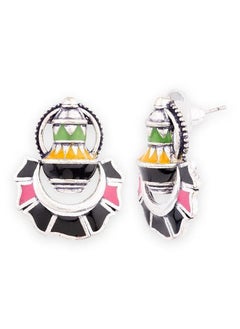 VOYLLA Kalbelia Enameled Chandbali Earrings  - Image 3