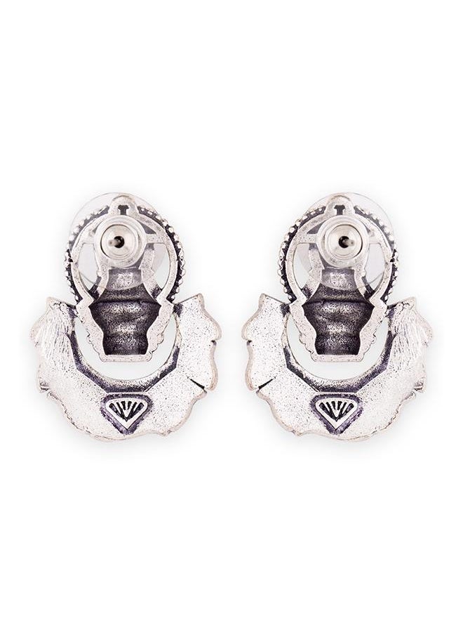 VOYLLA Kalbelia Enameled Chandbali Earrings  - Image 4