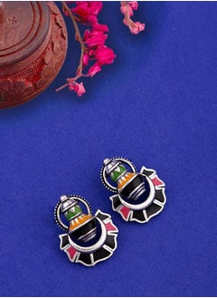 VOYLLA Kalbelia Enameled Chandbali Earrings  - Image 1