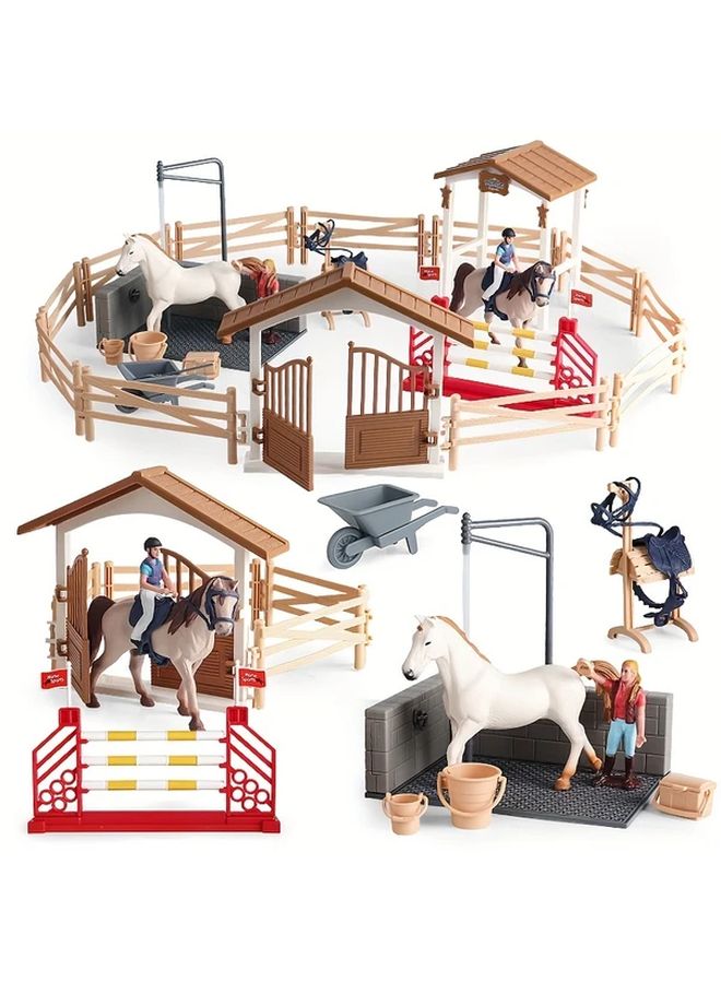 Knight House Set Simulation Farm Ranch Toy Stable Doll Riding Club Party Gifts - Image 2