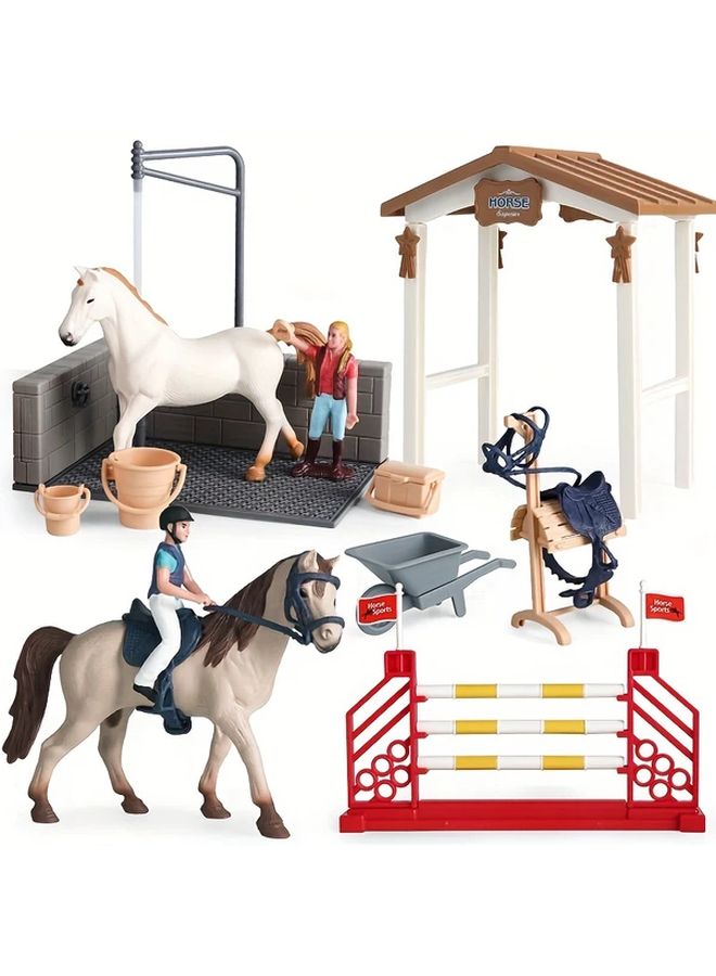 Knight House Set Simulation Farm Ranch Toy Stable Doll Riding Club Party Gifts - Image 5