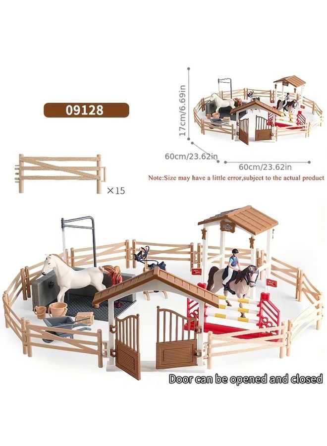 Knight House Set Simulation Farm Ranch Toy Stable Doll Riding Club Party Gifts - Image 1