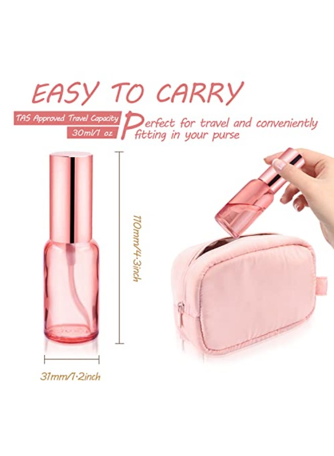 DMuuuDM 6 Pack 1 Oz Pink Glass Spray BottlesEmpty Perfume Fine Mist AtomizerRoseGolden Pump Head Travel Liquid Holder Containers for CologneEssential OilsBody Sprays - Image 3
