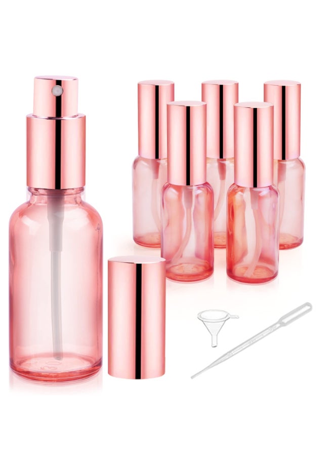 DMuuuDM 6 Pack 1 Oz Pink Glass Spray BottlesEmpty Perfume Fine Mist AtomizerRoseGolden Pump Head Travel Liquid Holder Containers for CologneEssential OilsBody Sprays - Image 2