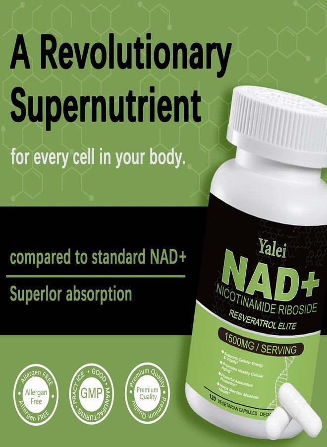 Yalei NAD Resveratrol Supplement 1500mg,120 Veggie Capsules | Liposomal NAD Plus Boosting | Support Cellular Health, Stamina & Healthy Aging for Women & Men | Non-GMO - Image 3