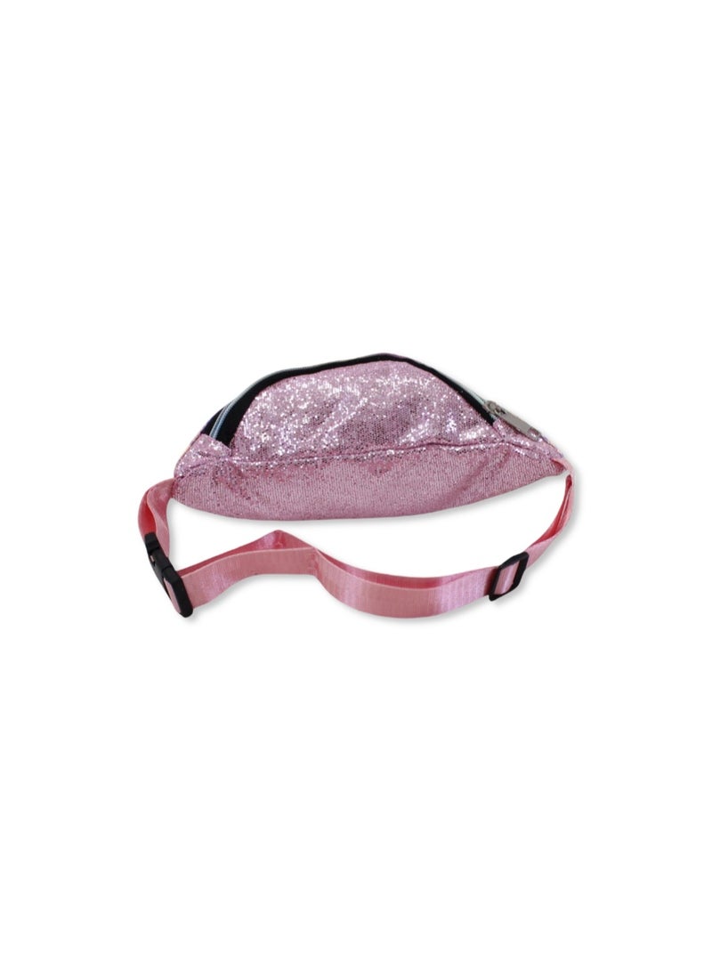 Waist Bag – Glitter Pink & Salmon with Unicorn Design - Image 2