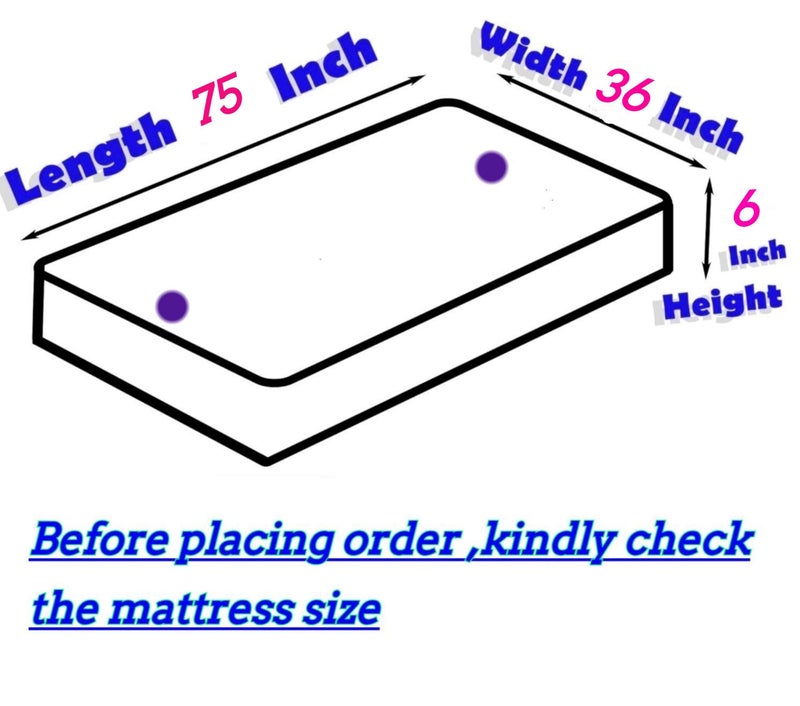 House Fox 3x6.25 Cotton Mattress Cover Single Bed (75x36x6 inch) with Zipper| Non-Shrink Heavy Fabric | Strong Zip with Metal Lock | Interlocked Stitching | 360 Degree Fully Covered - Image 3