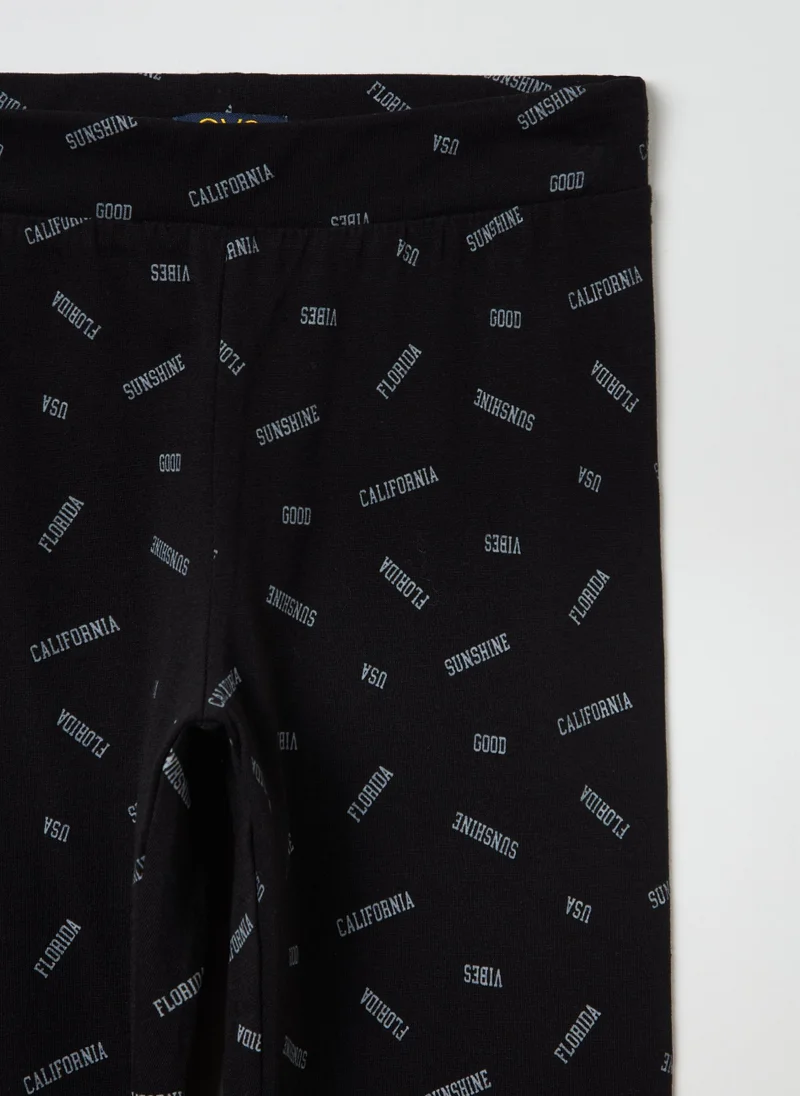 Ovs OVS Leggings With Printed Lettering