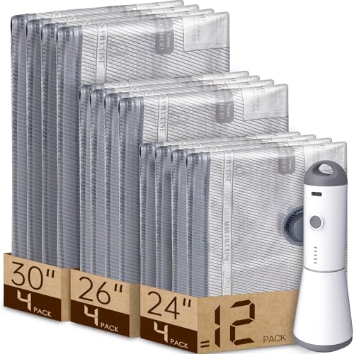 Vacbird 12 Pack Vacuum Bags for Travel with Rechargeable air Pump, Carry-on Size Vacuum Seal Bags for Luggage and Suitcase Compression, Space Saver for Clothes and Clothing Travel - Image 1