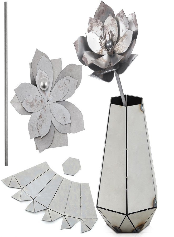 Otoolling Welding Coupons Vase and Flower Kit, Welding Practice Kit, 304 Stainless Steel Plate, Beginner for Tig Mig, to Master and Improve Skills(Lotus Style) - Image 1