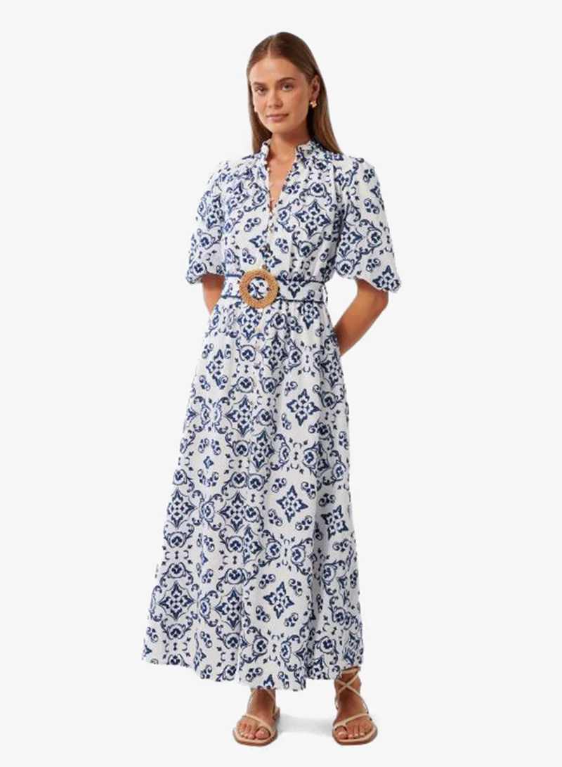 Rhiannon Embroidered Belted Maxi Dress