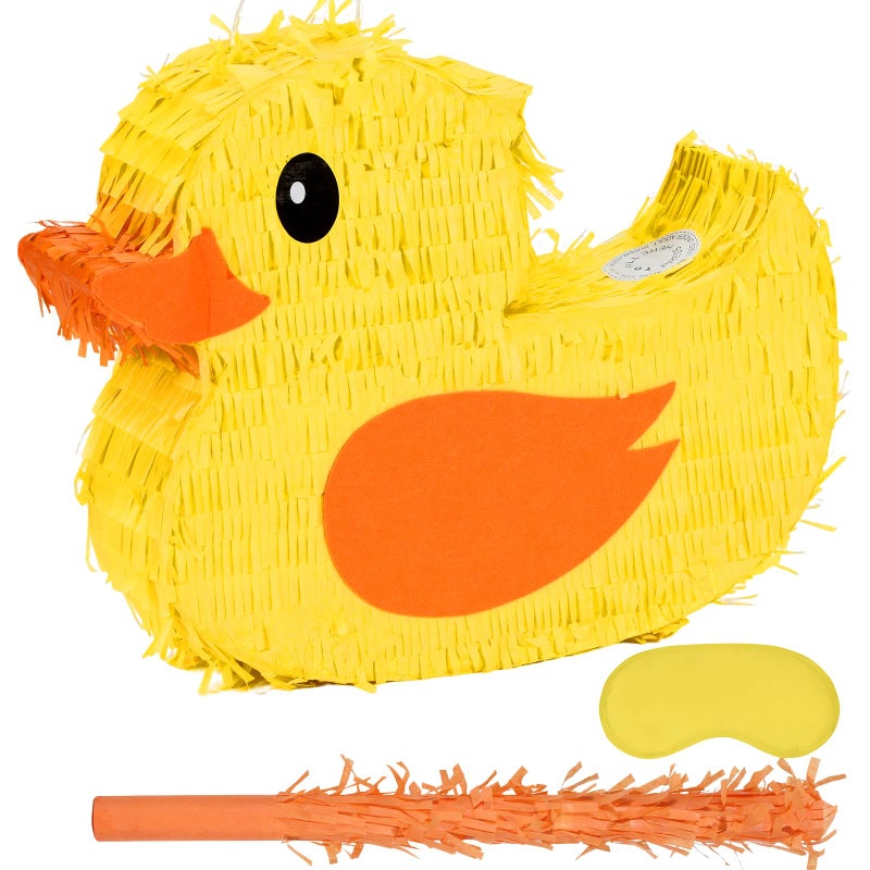 Birchio Duck Pinatas Bundle with a Blindfold and a Bat165 x 126 x 4 Inches Perfect for kids Birthday Parties Farm Animal Theme Parties and Decorations - Image 3