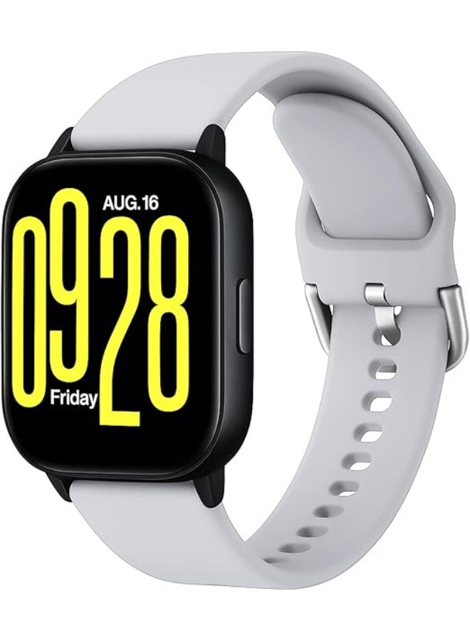 أشرطة متوافقة مع ساعة Xiaomi Redmi Watch 5 Lite/Active، حزام سيليكون ناعم [مقاوم للتآكل] [قابل للتنفس] - (رمادي) - Image 1