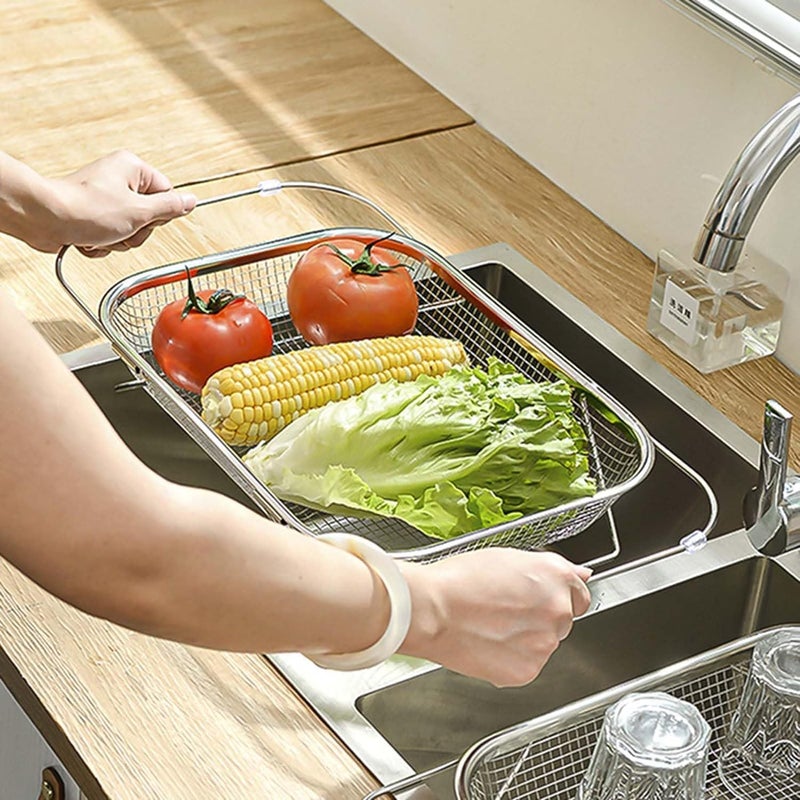 ToYooZe Stainless Steel Adjustable Kitchen Sink Drain Basket Multifunctional Kitchen Sink Organizer for Kitchen Sink Strain Drain Rinse Fruits Vegetables - Image 4