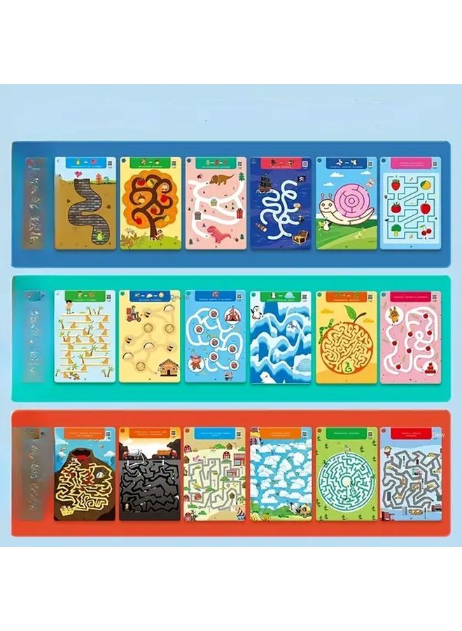 Kids Maze Puzzle Book Set Advanced Level 64 Page Reusable Wipe Clean Activity Cards For Focus Pen Control And Brain Training Spot The Difference Logic Games Ages 4 8 - Image 5