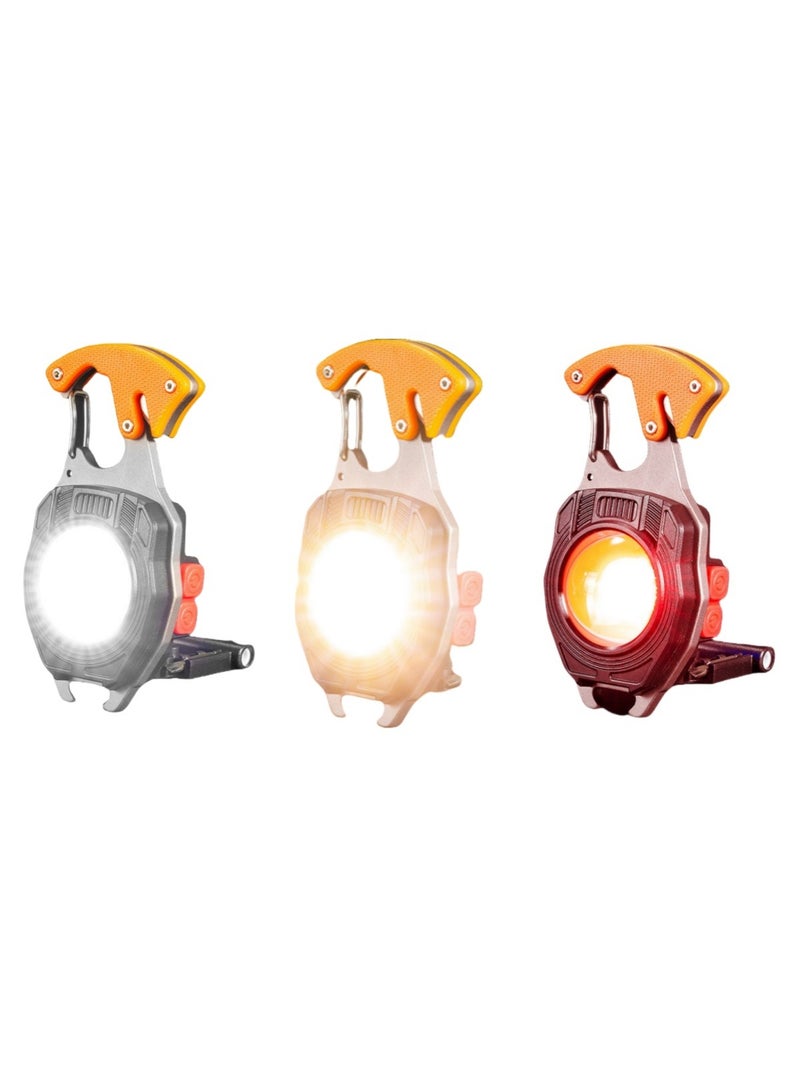 Mini LED flashlight with keychain, 7-mode work light, multifunctional camping gadget for outdoor, camping and power outage - Image 2