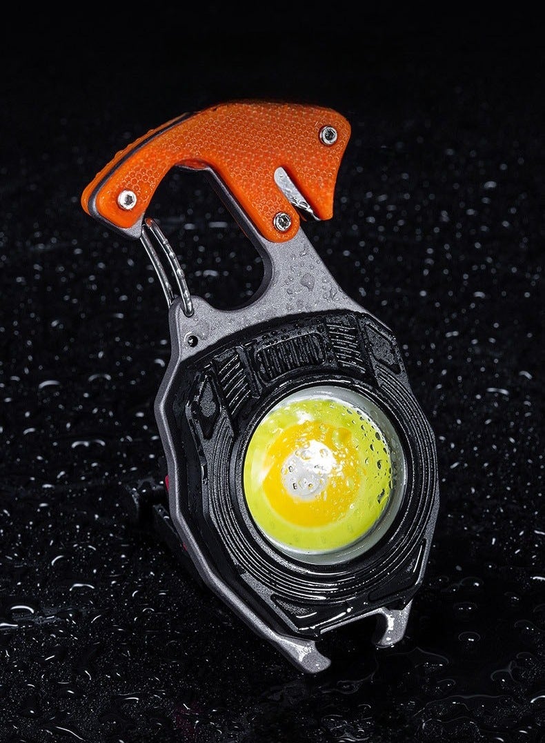 Mini LED flashlight with keychain, 7-mode work light, multifunctional camping gadget for outdoor, camping and power outage - Image 4
