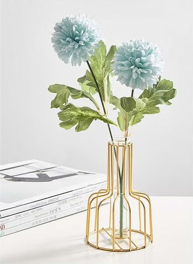 Transparent vase with golden frame 10*15.5cm - Image 3