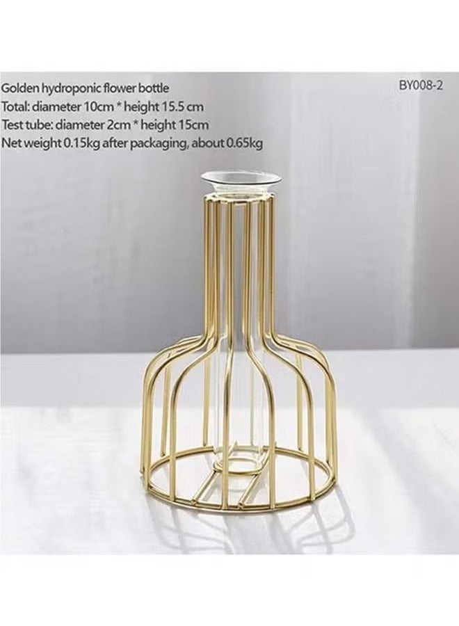Transparent vase with golden frame 10*15.5cm - Image 4