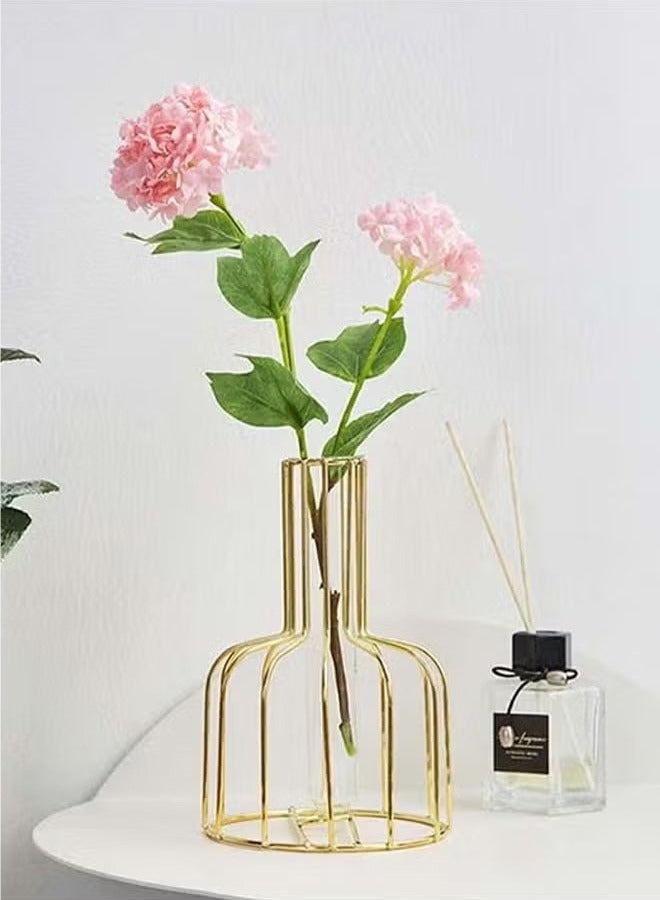 Transparent vase with golden frame 10*15.5cm - Image 5