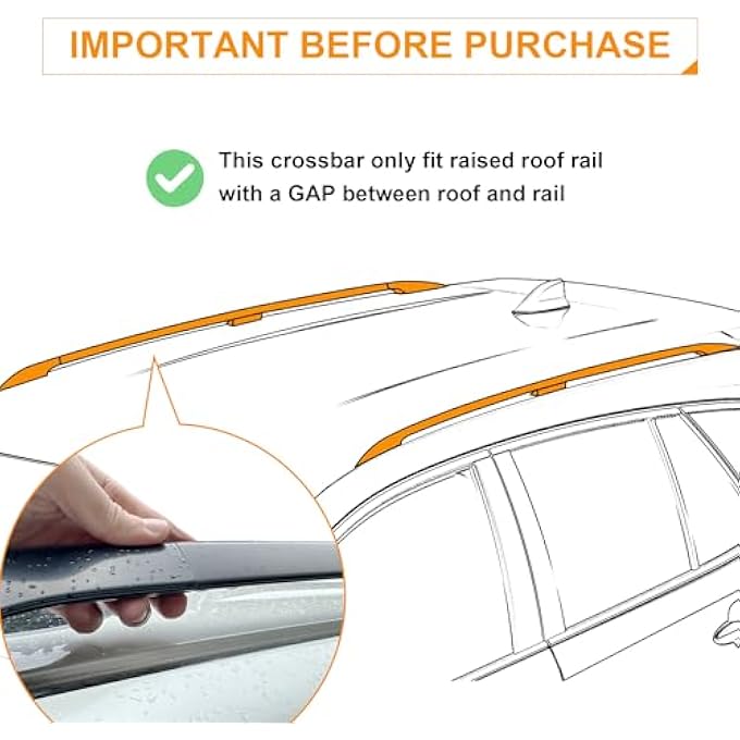 rayihni Heavy Duty Lockable Roof Rack Cross Bars Replacement for Volkswagen Tiguan 2018-2024 Black Matte Max 260lb Loading Weight with Anti-Theft Locks(ONLY FIT Factory Raised Side Rails - Image 3
