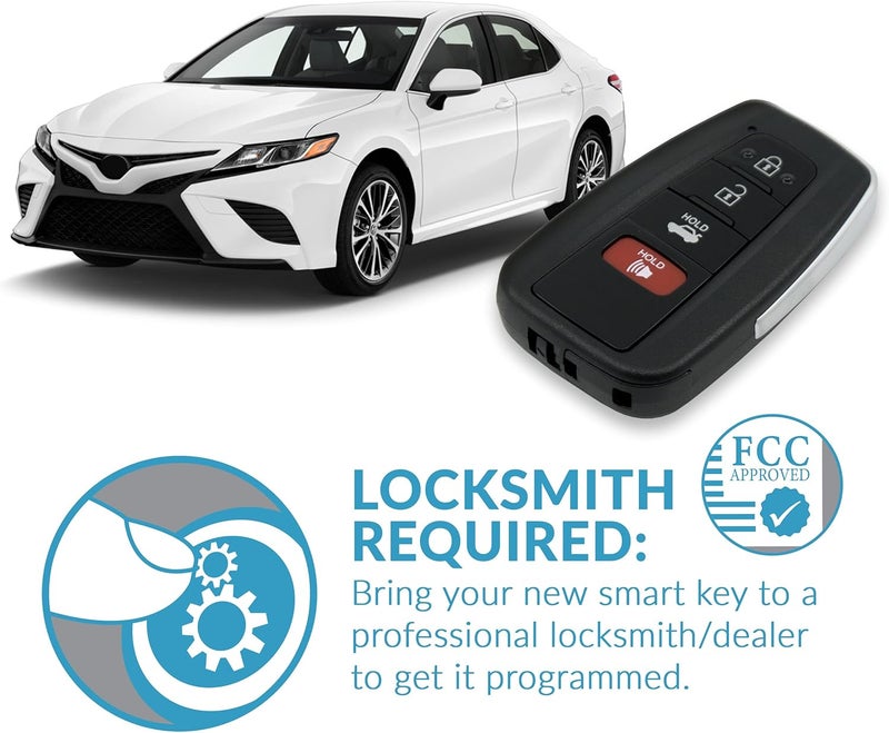 Keyless2Go Replacement 4 Button Proximity Smart Key for Toyota HYQ14FBC 89904-06220 - Image 4