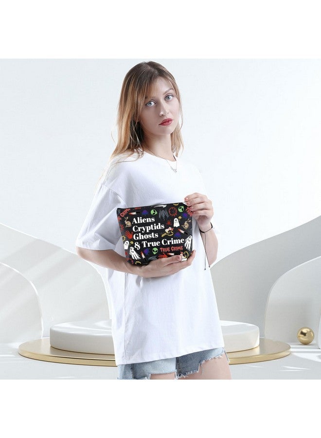 WCGXKO Horror Gift Alien Gifts Ghost Gifts Cryptids Gifts True Crime Zipper Pouch Makeup Bag (Aliens Cryptids) - Image 4
