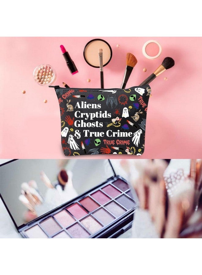 WCGXKO Horror Gift Alien Gifts Ghost Gifts Cryptids Gifts True Crime Zipper Pouch Makeup Bag (Aliens Cryptids) - Image 3