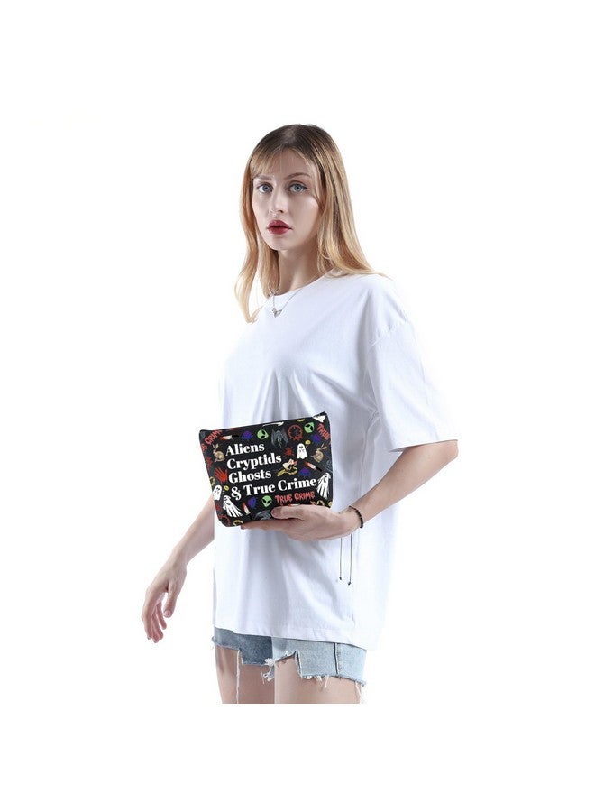 WCGXKO Horror Gift Alien Gifts Ghost Gifts Cryptids Gifts True Crime Zipper Pouch Makeup Bag (Aliens Cryptids) - Image 5
