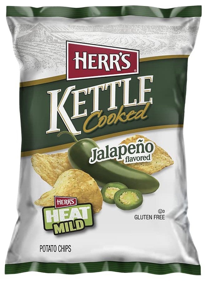 HERR'S رقائق البطاطس المطبوخة في قدر من هير - نكهة الهالبينو، 2.5 أونصة عبوة من 3 - Image 1