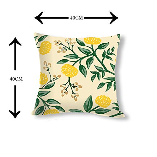 IM FAB Floral Multicolour Digital Printed Decorative Canvas Cotton Cushion Covers Set of 5 pcs (16X16 inches or 40X40 cms) - Image 4
