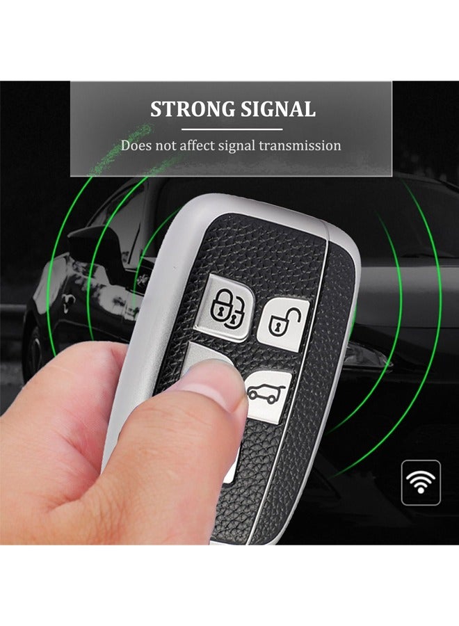 Gutzi Land Rover Car Key Cover for Land Rover Defender Discovery Evoque LR4 Range Rover Sport Freelander Jaguar Velar Vogue Evoque TPU Keychain Cover 5 Buttons (Silver) - Image 2