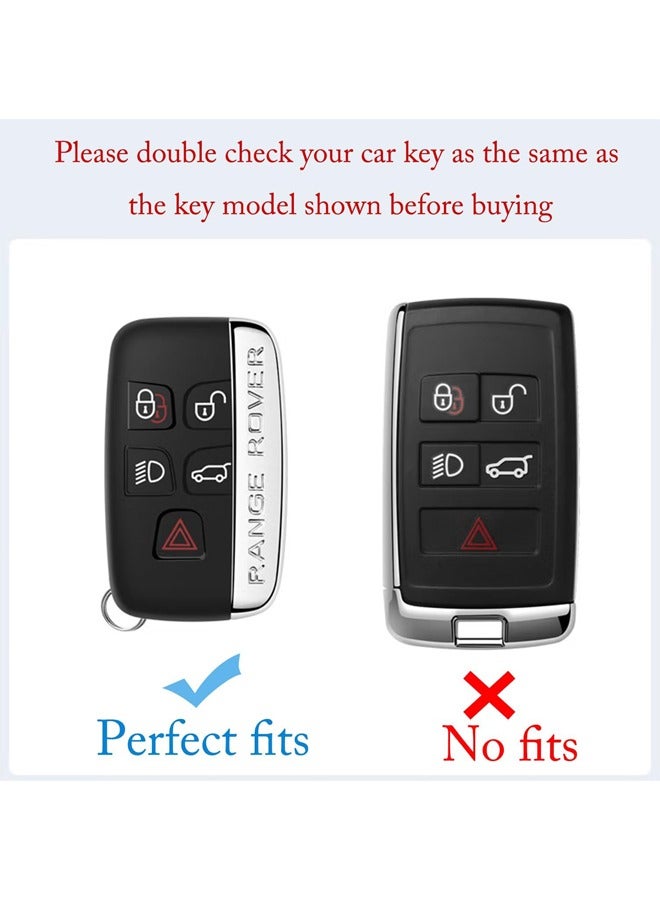 Gutzi Land Rover Car Key Cover for Land Rover Defender Discovery Evoque LR4 Range Rover Sport Freelander Jaguar Velar Vogue Evoque TPU Keychain Cover 5 Buttons (Silver) - Image 4
