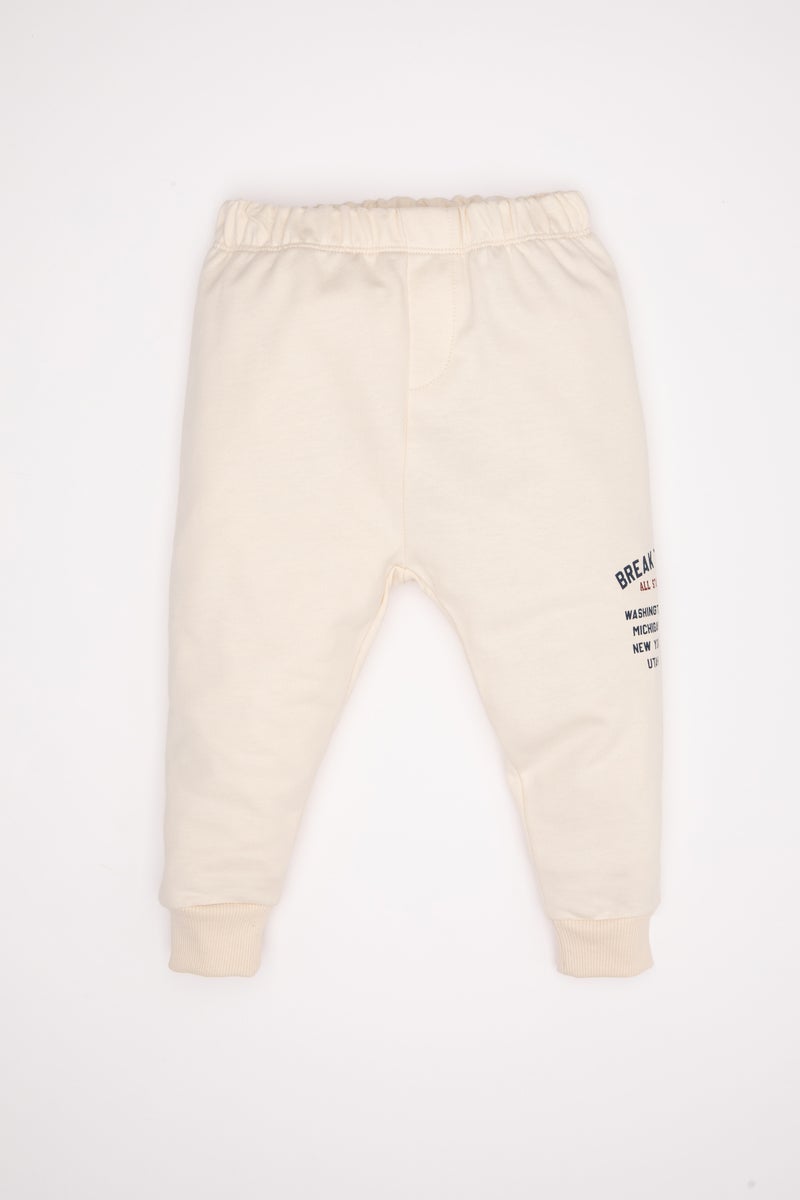 DeFacto Beige BabyBoy Boy Baby Printed Sweatshirt Sweatpants 2 Piece Set Casual - Image 2