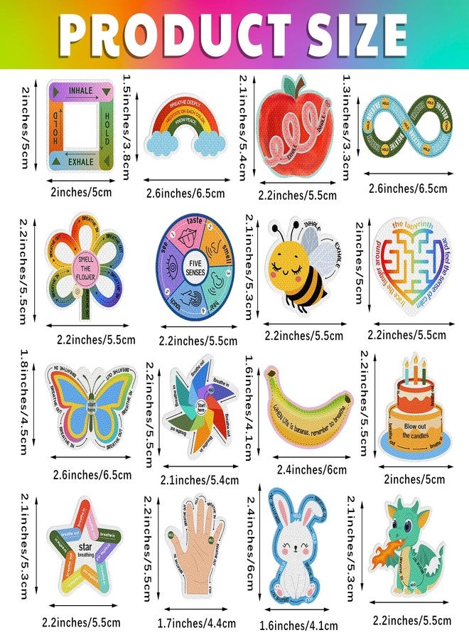 Fuyoooo 144 Pcs Calm Anxiety Sensory Stickers Textured Sensory Strips Stickers Mindfulness Relief Mental Health Rainbow Apple Animals Anxiety Relief for Adults Office Desk Supply - Image 2