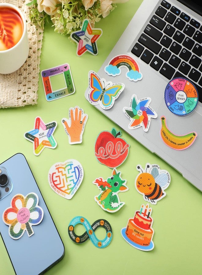 Fuyoooo 144 Pcs Calm Anxiety Sensory Stickers Textured Sensory Strips Stickers Mindfulness Relief Mental Health Rainbow Apple Animals Anxiety Relief for Adults Office Desk Supply - Image 5