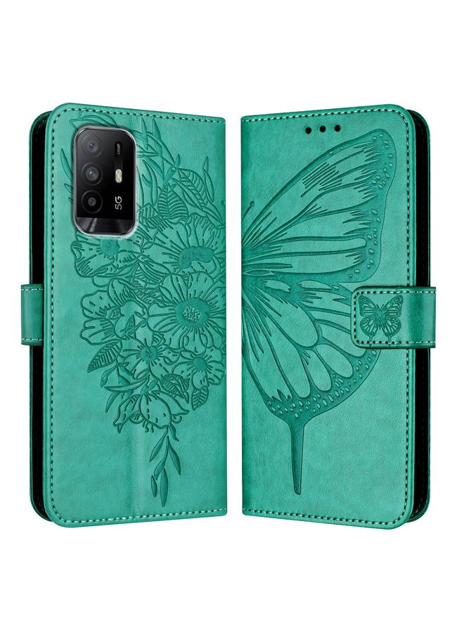 S-TOP Case For OPPO A74 4G / F19 / F19s Embossed Butterfly Leather Phone Case - Image 1
