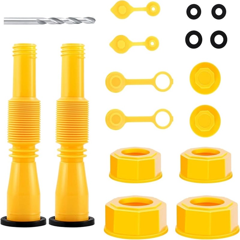 ZELLYA 17 Pcs Gas Can Spout Replacement, Upgrade Gas Can Nozzle Extendable Length up to 11.7", Suitable for Most 1/2/5/10 Gal Oil Cans, Gas Spout Replacement, Fuel Can Spout - Image 1