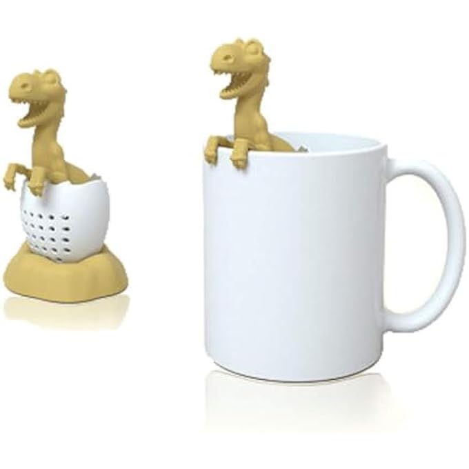 كاست ويف مصفاة شاي مبتكرة على شكل قشر بيضة ديناصور لأوراق الشاي السائبة تناسب أحجام الأكواب والأكواب المختلفة سهلة التنظيف فلتر شاي سائب ملحقات شاي محمولة - Image 2