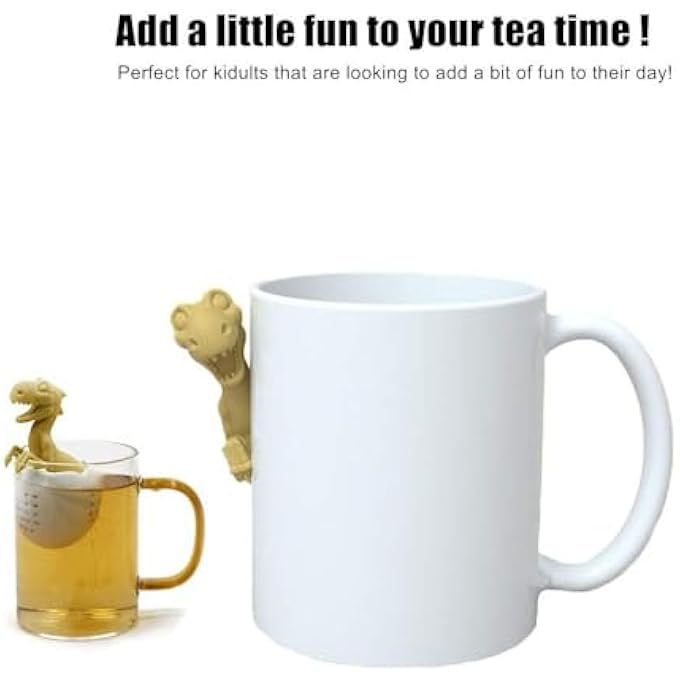 كاست ويف مصفاة شاي مبتكرة على شكل قشر بيضة ديناصور لأوراق الشاي السائبة تناسب أحجام الأكواب والأكواب المختلفة سهلة التنظيف فلتر شاي سائب ملحقات شاي محمولة - Image 5